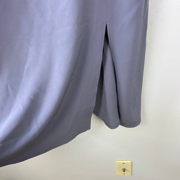 Loft Outlet Midi Sleeveless Slit Dress Blue Front Slit Fit & Flare Size 4 - Picture 6 of 12